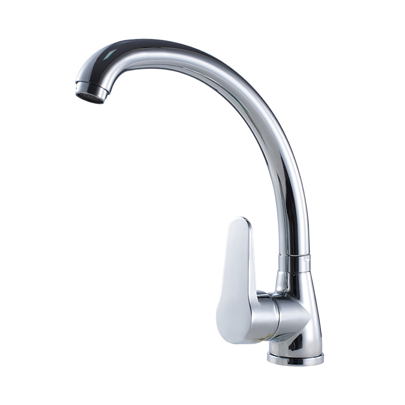 Copper Silver Single Hole Kitchen Faucet