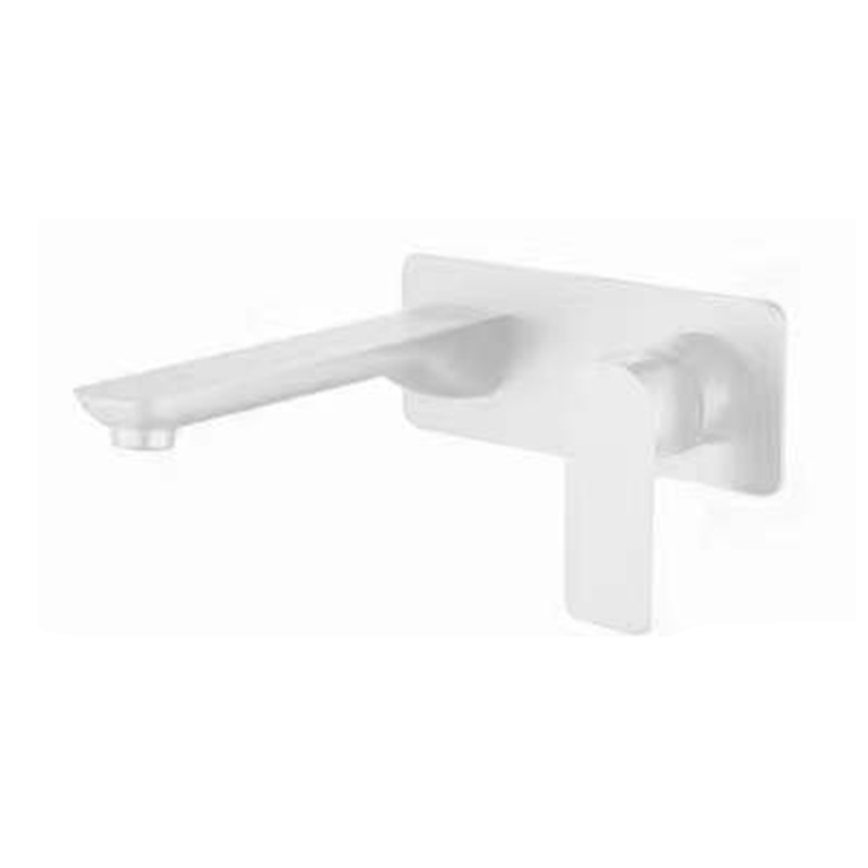 White Contemporary Gravity Casting Wall-Mounted Faucet