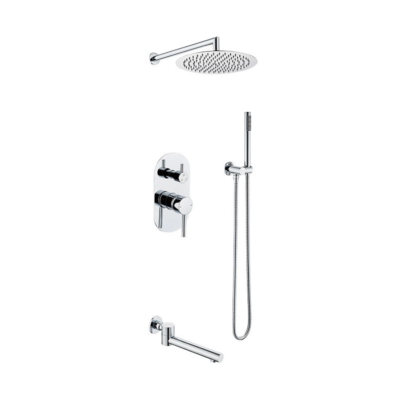 Concealed Rainfall Hot Cold Water Mixer Faucet Shower Set