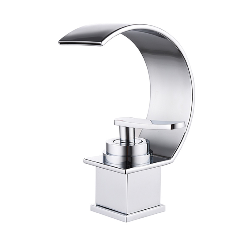 High Arc Waterfall Spout Basin Faucet