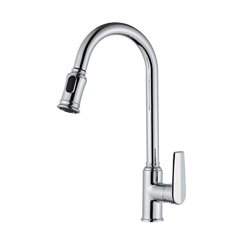 Industrial Pull-Down Single Handle Kitchen Faucet