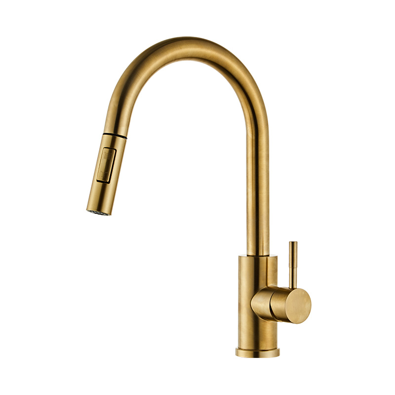 Titanium Brass Body High Arc Kitchen Faucet