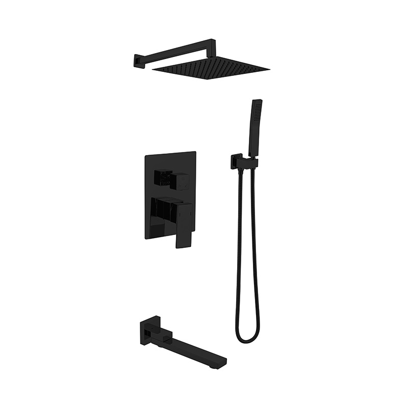 Black High Flow Wide Spout Shower Set