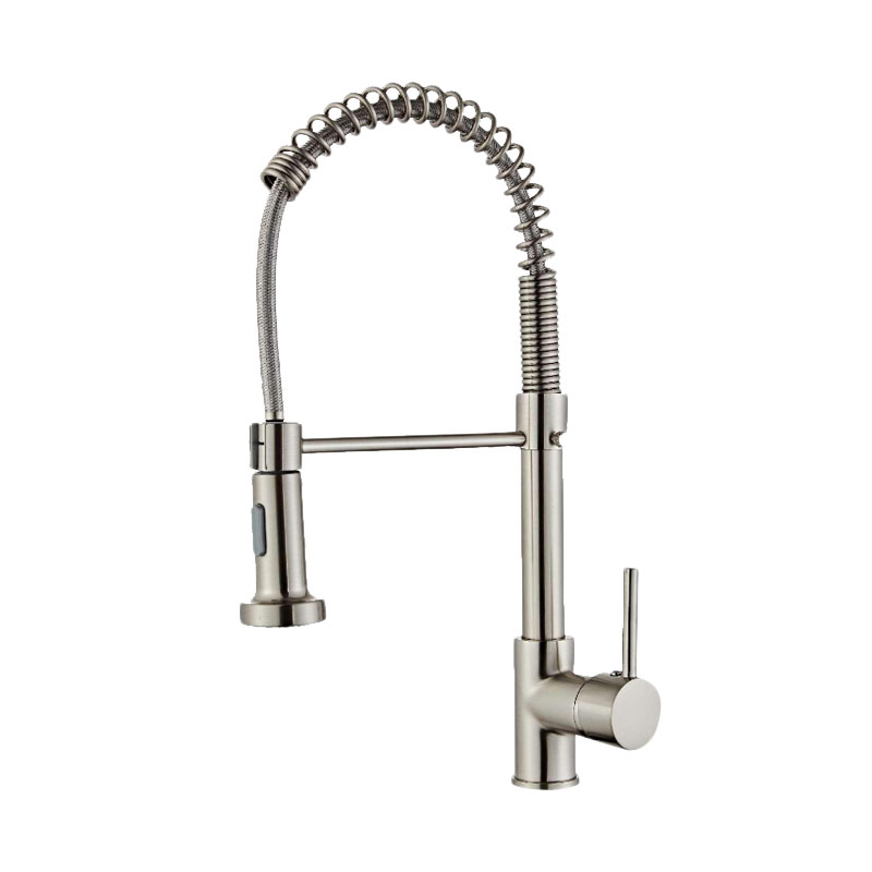 Brushed Craft Ond Long Ond Handle Single Hole Kitchen Sink Faucet